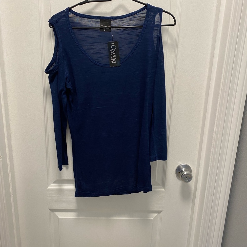 NWT Sheer Cold shoulder top or coverup